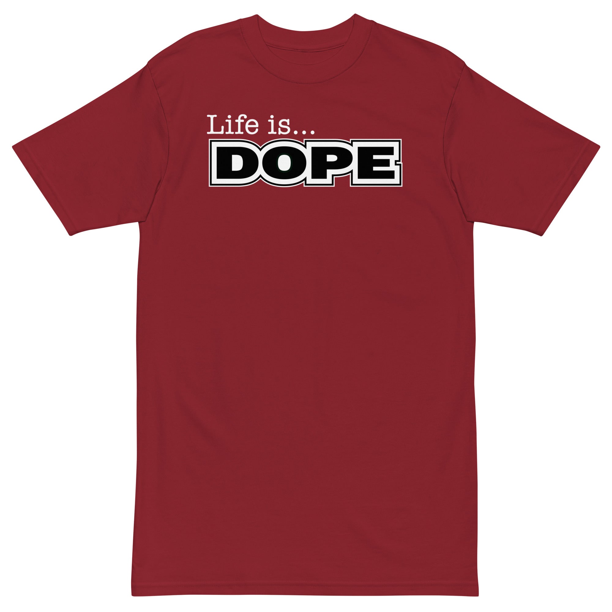 LIFE IS DOPE - Premium Unisex T-shirt - Brick Red / S - Brick Red / M - Brick Red / L - Brick Red / XL - Brick Red / 2XL - Brick Red / 3XL - Brick Red / 4XL