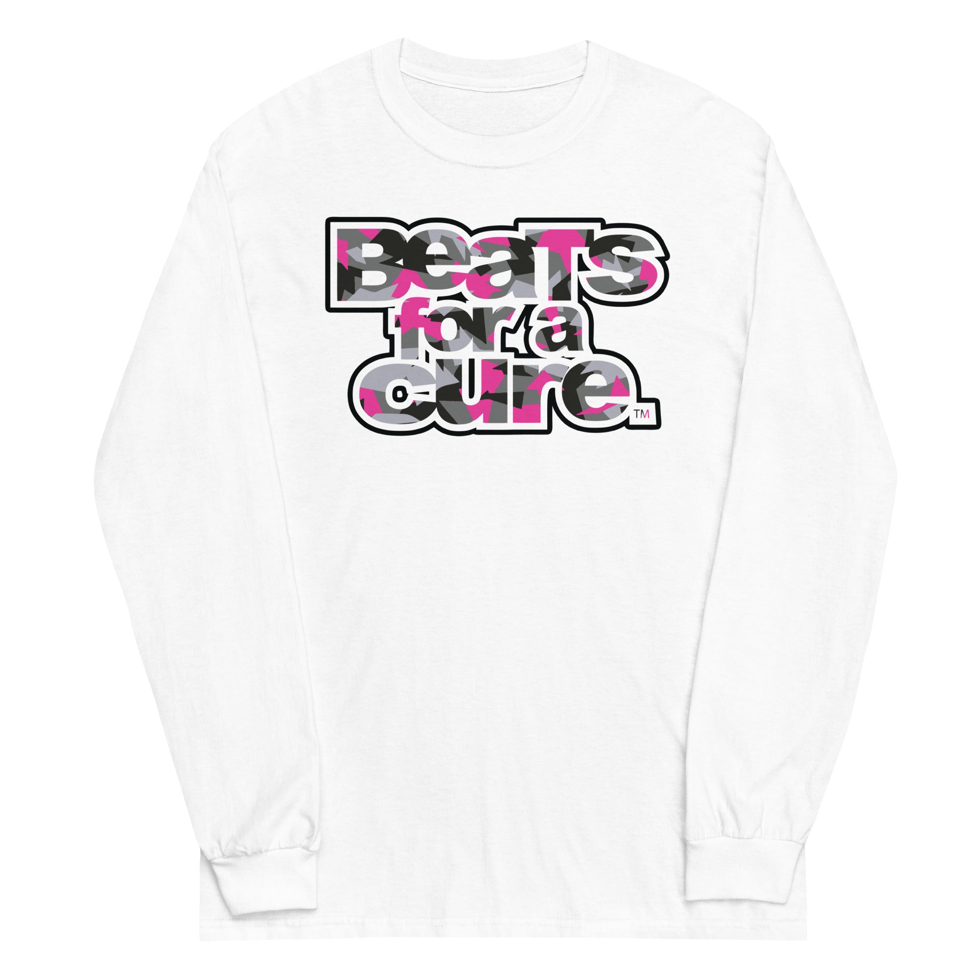 Beats For A Cure Camo Long Sleeve Shirt - White / S - White / M - White / L - White / XL - White / 2XL - White / 3XL - White / 4XL
