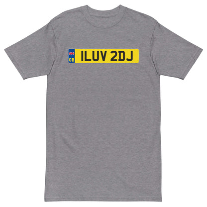 ILUV 2 DJ - GB UK - Blue Men’s premium heavyweight tee - Beats 4 Hope