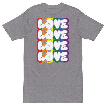 LOVE X LOVE Premium Unisex T-Shirt - Carbon Grey / S - Carbon Grey / M - Carbon Grey / L - Carbon Grey / XL - Carbon Grey / 2XL - Carbon Grey / 3XL - Carbon Grey / 4XL