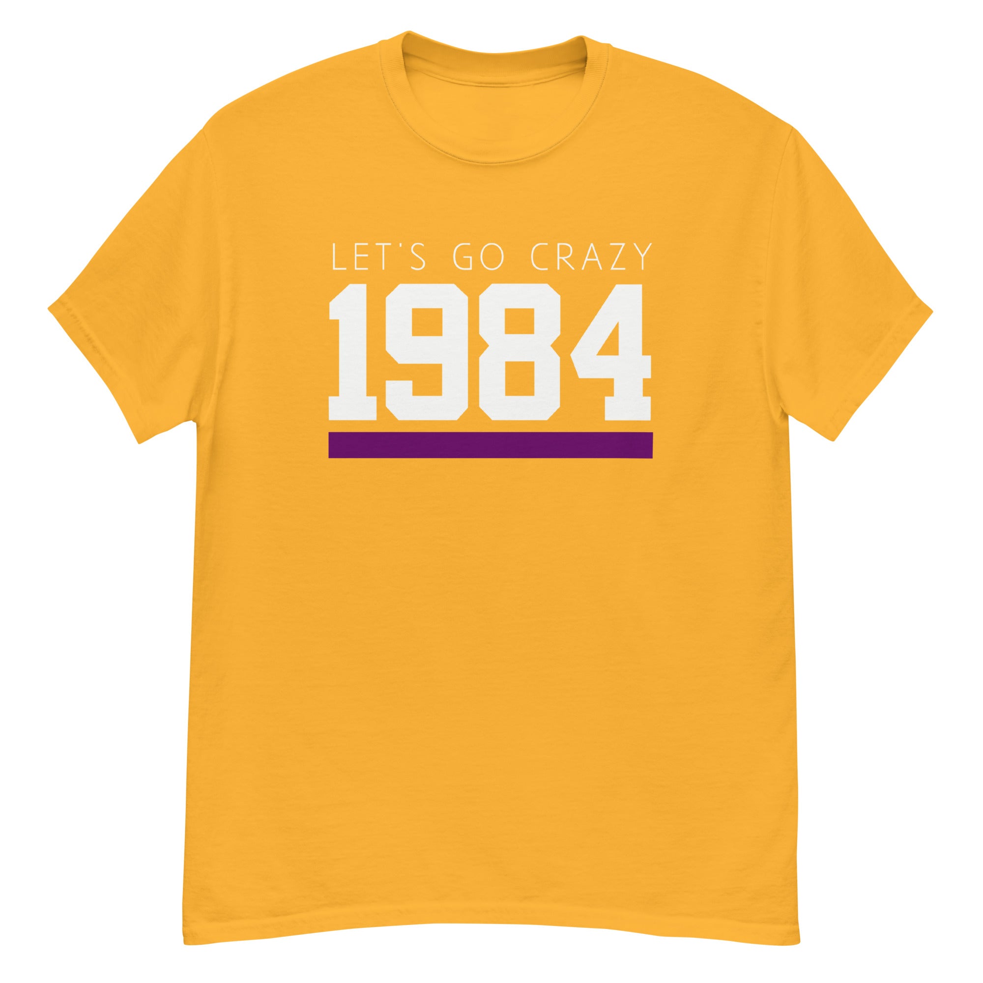 1984 LET'S GO CRAZY Men's T-Shirt - Gold / S - Gold / M - Gold / L - Gold / XL - Gold / 2XL - Gold / 3XL - Gold / 4XL - Gold / 5XL